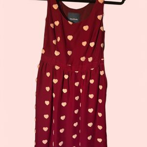 Modcloth Women's Burgundy and Red Dress